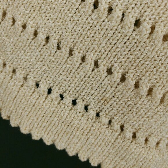 Vintage Adolfo New York Cream Open Front Knit Cardigan Size S/M - Picture 4 of 7